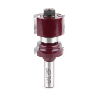 MD372 Carbide Tipped Reversible Ogee Window Sash & Rail 1/8 Radius x 1-3/8 Dia x 1-13/16 x 1/2 Inch Shank with Center Ball Bearing