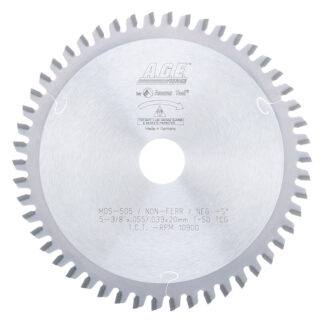 MD5-505 Carbide Tipped Thin Walled Aluminum and Non-Ferrous Metals 5-3/8 Inch Dia x 50T TCG  -5 Deg  20mm Bore Circular Saw Blade