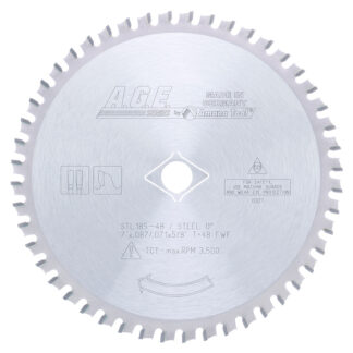 STL185-48 Carbide Tipped Steel Cutting 7-1/4 Inch Dia x 48T FWF  5/8 with Diamond Knockout Bore Circular Saw Blade