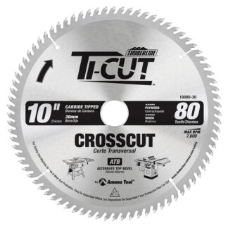10080-30 Carbide Tipped Ti-Cut™ General Purpose & Finishing 10 Inch Dia x 80T ATB  10 Deg  30mm Bore