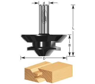 490-10 Carbide Tipped Lock Miter 45 Deg x 2-11/16 Dia x 1-3/16 x 1/2 Inch Shank