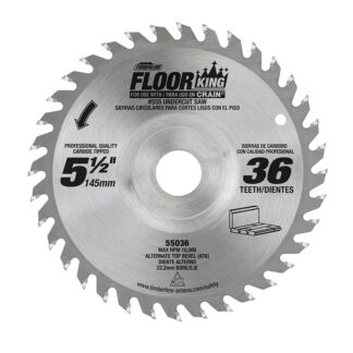 55036 Carbide Tipped Floor King Designed for Crain® Multi-Undercut Saws 5-1/2 Inch Dia x 36T ATB  18 Deg  22.22mm Concave Bore