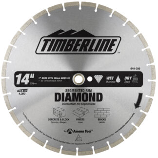 640-380 Segmented Rim Diamond 14 Inch Dia x 1 Inch Bore