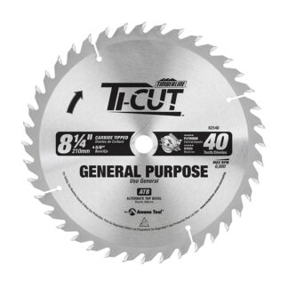 82540 Carbide Tipped Ti-Cut™ General Purpose & Finishing 8-1/4 Inch Dia x 40T ATB  10 Deg  5/8 Bore with Diamond Knockout