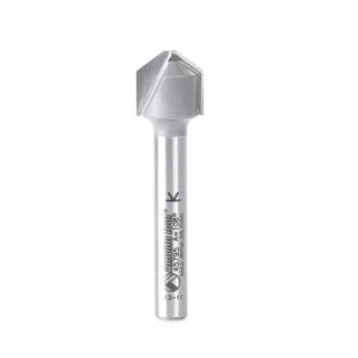45795 Carbide Tipped Double Edge Folding V-Groove 108 Deg x 0.090 Inch Tip Width x 3/8 x 1/2 Dia. x 1/4 Inch Shank