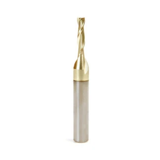 46040 Solid Carbide Up-Cut Spiral 1/8 Dia x 1/2 x 1/4 Shank x 2 Inch Long Composite, Fiberglass & Phenolic Cutting ZrN Coated Router Bit
