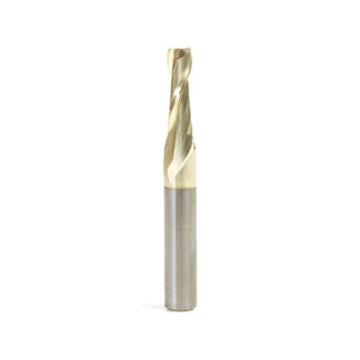 46042 Solid Carbide Up-Cut Spiral 3/16 Dia x 5/8 x 1/4 Shank x 2 Inch Long Composite, Fiberglass & Phenolic Cutting ZrN Coated Router Bit