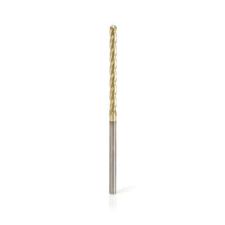 46295 CNC 2D and 3D Carving 1 Deg Straight Angle Ball Tip 1/8 Dia x 1/16 Radius x 1-1/2 x 1/8 Shank x 3 Inch Long x 3 Flute Solid Carbide ZrN Coated Router Bit