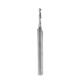 46385 Solid Carbide Up-Cut Spiral Ball Nose 1/16 Radius x 1/8 Dia x 1/2 x 1/4 Shank x 3 Inch Long x 2 Flute Router Bit