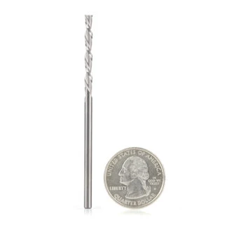 46562 Solid Carbide CNC Foam Cutting Down-Cut Square End Spiral 1/8 Dia x 1-1/16 x 1/8 Shank Router Bit