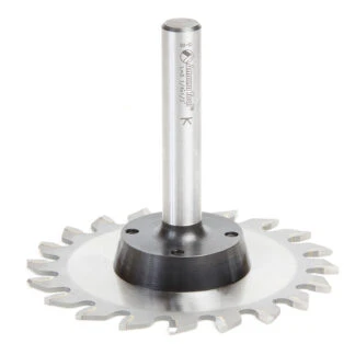 48200 Carbide Tipped Plastic Trim Saw Blade and Arbor CNC System 4 Inch Dia x 20T TCG, 0 Deg x 1/2 Shank 100% Flash Mounting