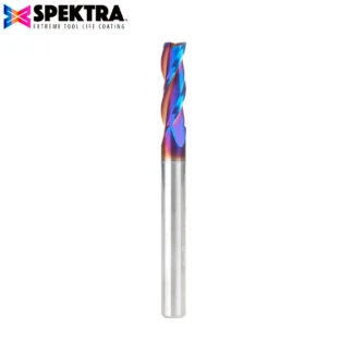 48430-K Solid Carbide Up-Cut Spiral 6mm Dia x 19mm x 6mm Shank x 63mm Long Composite, Fiberglass & Phenolic Cutting Spektra™ Extreme Tool Life Coated Router Bit