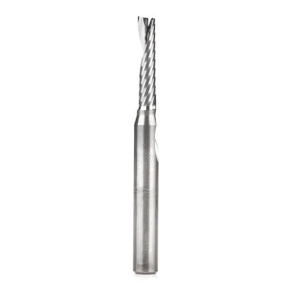 51456 Solid Carbide CNC Spiral 'O' Single Flute, Aluminum Cutting 3/16 Dia x 7/8 x 1/4 Shank x 2-1/2 Inch Long Up-Cut Router Bit
