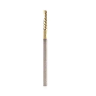 51459-Z Solid Carbide CNC Spiral 'O' Flute, Aluminum Cutting 1/8 Dia x 1/2 x 1/8 Shank Up-Cut ZrN Coated Router Bit