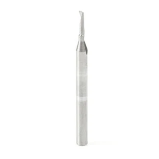51470 Solid Carbide CNC Spiral 'O' Single Flute, Aluminum Cutting 1/16 Dia x 1/4 x 1/8 Shank x 1-1/2 Inch Long Up-Cut Router Bit