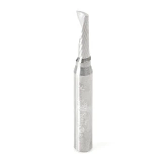 51478 Solid Carbide CNC Spiral 'O' Single Flute, Aluminum Cutting 3/16 Dia x 5/8 x 1/4 Shank x 2 Inch Long Up-Cut Router Bit