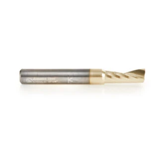 57344-Z Solid Carbide CNC Spiral 'O' Flute, Aluminum Cutting for Improved Surface Finish 1/4 Dia x 5/8 x 1/4 Shank Up-Cut ZrN Coated Router Bit