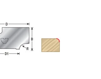 NRC-A03 Pair of Solid Carbide Nova Corner Round 1/8 Radius x 1-3/8 Dia x 11/16 Knives