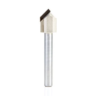 DRB-418 CNC Polycrystalline Diamond (PCD) 90 Degree Engraving, V-Grooving and Chamfering Router Bit 1/2 Dia x 3/8 x 1/4 Shank