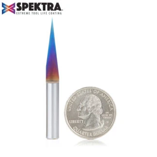 45611-K Solid Carbide 15 Degree Engraving 0.005 Tip Width x 1/4 Inch Shank Signmaking Spektra™ Extreme Tool Life Coated Router Bit
