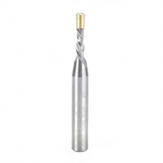 46296 Solid Carbide UltraTrim Spiral 1/8 Dia x 3/8 x 1/4 Inch Shank with Brass Pilot Guide Down-Cut