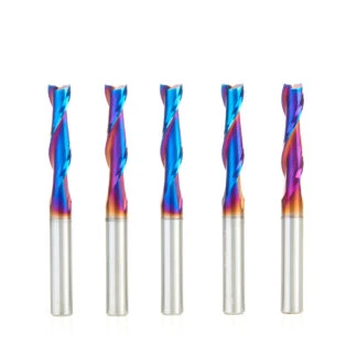 46315-K-5 5 Pack Solid Carbide Spektra™ Extreme Tool Life Coated Spiral Plunge 1/4 Dia x 1 x 1/4 Inch Shank Up-Cut