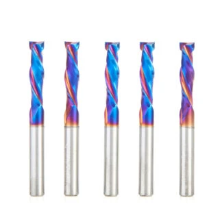 46350-K-5 5-Pack CNC Solid Carbide Spektra™ Extreme Tool Life Coated Mortise Compression Spiral 1/4 Dia x 1 Inch x 1/4 Shank