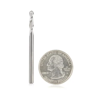 46375 Solid Carbide Up-Cut Ball Nose Spiral 1/8 Dia x 1/2 Inch x 1/8 Shank Router Bit
