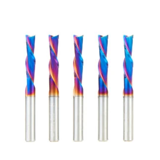 46415-K-5 5 Pack Solid Carbide Spektra™ Extreme Tool Life Coated Spiral Plunge 1/4 Dia x 1 x 1/4 Inch Shank