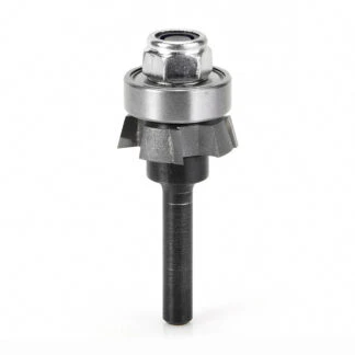 47404 Carbide Tipped 4 Wing Single Bevel Trim Cutter Assembly 15 Deg x 1 Inch Dia x 1/4 x 1/4 Shank