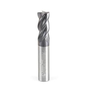 51609 CNC Variable Helix Spiral Corner Radius Bottom 1/2 Dia x 1 x 1/2 Shank x 0.030 Radius Solid Carbide AlTiN Coated Up-Cut End Mill