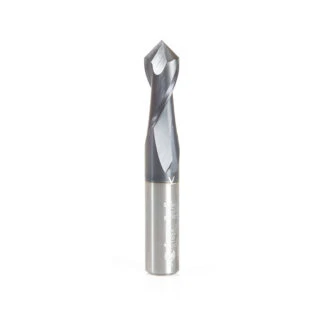 51654 High Performance CNC Solid Carbide 90 Degree 'V' Spiral Drills with AlTiN Coating 2-Flute x 3/8 Dia x 7/8 x 3/8 Shank x 2-1/2 Inch Long Up-Cut Router Bit/End Mill