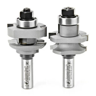 55420 Carbide Tipped 2-Piece Concave Stile and Rail 1-5/8 Dia x 1-1/16 x 1/4 Radius x 1/2 Inch Shank Set