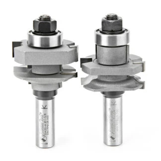 55430 Carbide Tipped 2-Piece Ogee Stile and Rail 1-5/8 Dia x 1-1/16 x 1/4 Radius x 1/2 Inch Shank Set