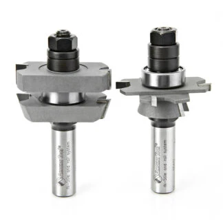 55432 Carbide Tipped Adjustable Straight with Bevel Instile and Rail System 1-7/8 Dia x 5/8 to 1-1/8 x 18 Deg x 1/2 Inch Shank Set