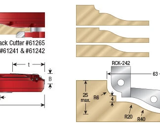 61242 Insert Carbide Raised Panel 200mm (7-7/8) Dia x 24mm (15/16) x 1-1/4 Bore