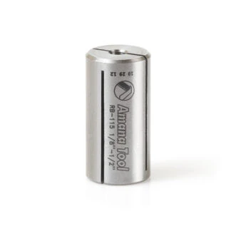 RB-115 High Precision Steel Router Collet Reducer 1/2 Overall Dia x 1/8 Inner Dia x 1 Inch Long