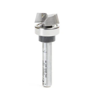 47212 Carbide Tipped Bevel Trim 15 Deg x 5/8 Dia x 1/4 x 1/4 Inch Shank with Upper Ball Bearing