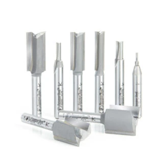 AMS-103 8-Pc High Production Straight Plunge Collection, 1/4 Inch Shank