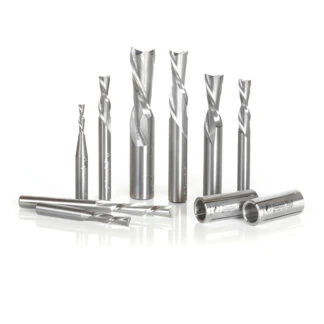 AMS-123 8-Piece Down-Cut Spiral CNC Router Bit Collection