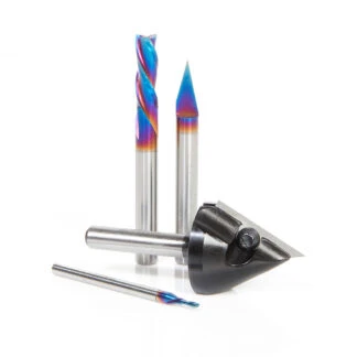 AMS-158 JMC CNC Router Bit Starter 4-Pc Pack, 1/8 & 1/4 Inch Shank