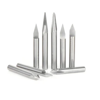 AMS-163 8-Pc Signmaking & Engraving CNC Router Bit Collection, 1/4 Inch Shank