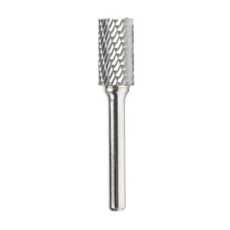 BURS-088 Solid Carbide Cylindrical Shape with End Cut 1/2 Dia x 1 x 1/4 Shank Double Cut SB Burr Bit for Die-Grinders
