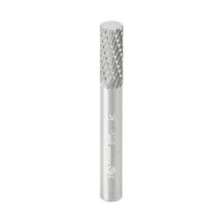 BURS-100 Solid Carbide Cylindrical Shape with No End Cut 1/4 Dia x 5/8 x 1/4 Shank Double Cut SA Burr Bit for Die-Grinders