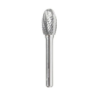 BURS-178 Solid Carbide Oval Shape 1/2 Dia x 7/8 x 1/4 Shank Double Cut SE Burr Bit for Die-Grinders