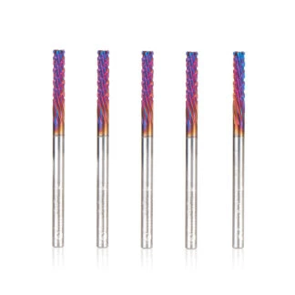 46260-K-5 5 Pack Solid Carbide CNC Spektra™ Extreme Tool Life Coated Spiral Carbon Graphite & Carbon Fiber Panel Cutting 1/8 Dia x 1/2 x 1/8 Shank x 2 Inch Long Down-Cut Router Bit