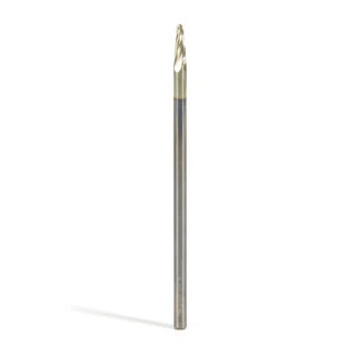 46293 CNC 2D and 3D Carving 5.4 Deg Tapered Angle Ball Tip 1/16 Dia x 1/32 Radius x 0.362 x 1/8 Shank x 3 Inch Long x 4 Flute Solid Carbide Up-Cut Spiral ZrN Coated Router Bit