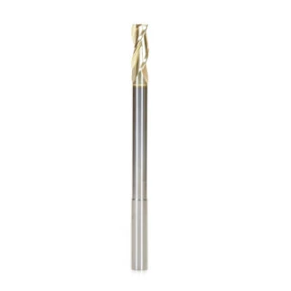 46596 Extra Long CNC 2D and 3D Carving Flat Bottom x 0.10 Deg Angle x 1/2 Dia x 1-1/4 x 1/2 Shank x 7 Inch Long x 3 Flute Solid Carbide ZrN Coated Reduced Shank Router Bit