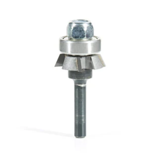 47408 Carbide Tipped 4 Wing Single Bevel Trim Cutter Assembly 25 Deg x 1-1/16 Dia x 1/4 x 1/4 Inch Shank