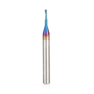 51390-K Solid Carbide CNC Spektra™ Extreme Tool Life Coated Spiral 'O' Flute, Plastic Cutting 1mm Dia x 4mm x 3mm Shank Up-Cut Router Bit